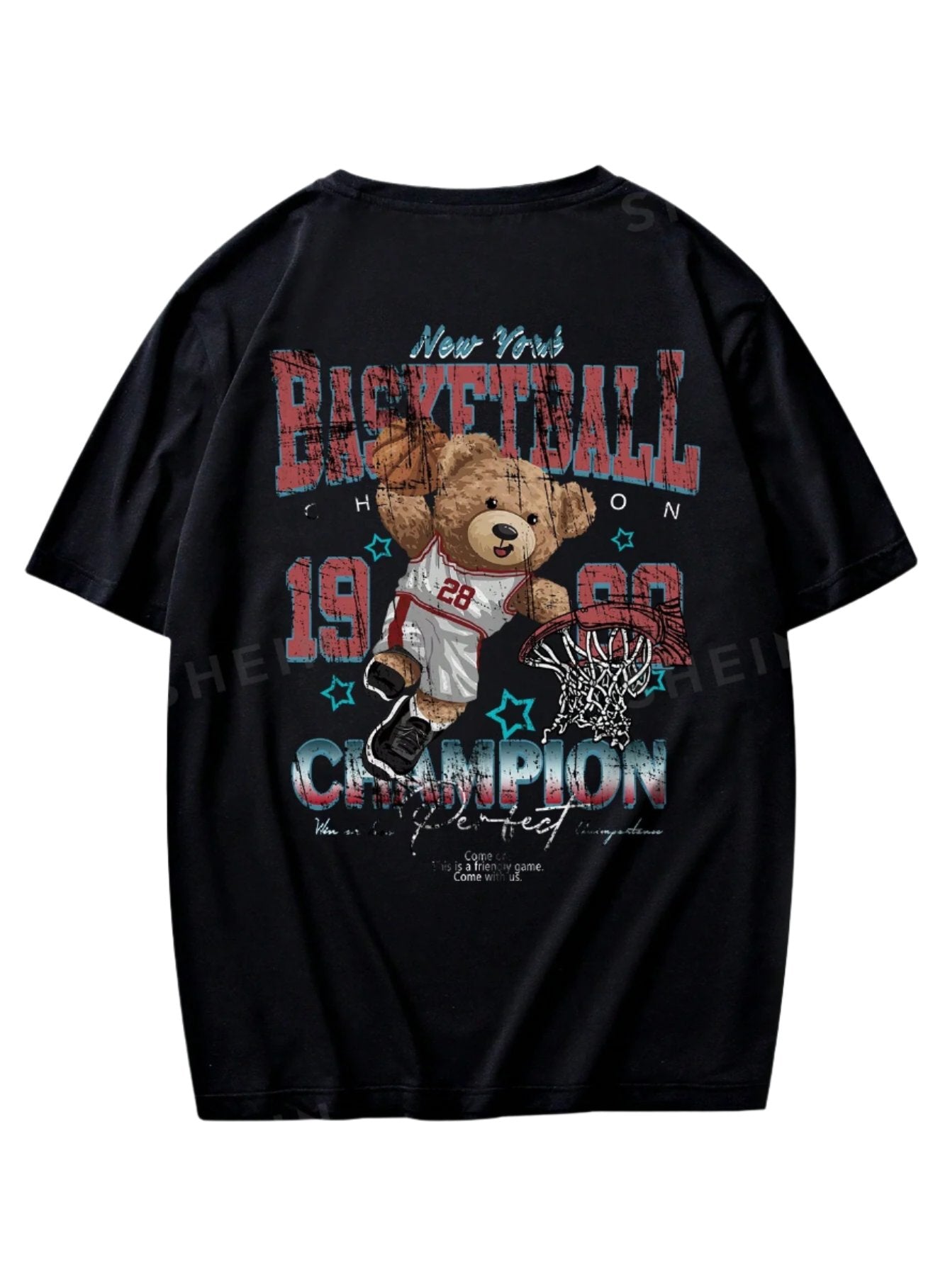 New York Bear Basketball 1990 Graphic T-Shirt